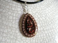 Spring Vines Teardrop Pendant Pysanky Eggshell Jewelry by So Jeo : pysanky pysanka ukrainian easter egg batik art eggshell jewelry pendants earrings drop dangle etched flowers gift women accessories accessory pendant necklace bail crystal finding sterling silver filled sojeo flowers celtic purple white red pink brown green purple orange cream burgundy magenta teal turqoise crows crow blue black so jeo art handmade